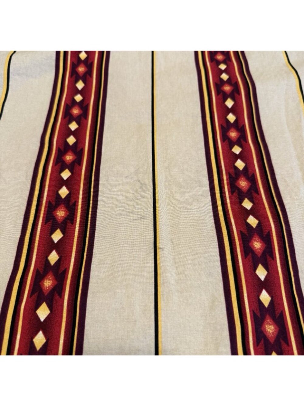Vintage Wrangler Pearl Snap Aztec Western Shirt Mens Large Long Sleeve Beige Red - Picture 6 of 13